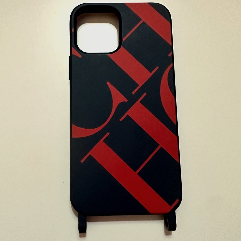 Carolina Herrera iPhone 12/12 Pro hanging case navy & red with chiribitas strap